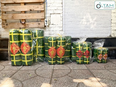 Set mô hình bánh chưng bánh tét mút xốp BIGSIZE [Gồm 01 chưng+ 02 tét] ĐK 40-50cm CHUNGTET-04